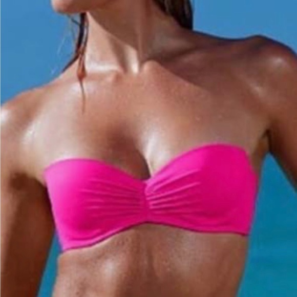 Nwot Victoria’s”S Secret Light Pink Strapless Molded Cup Bikini Top Size Small